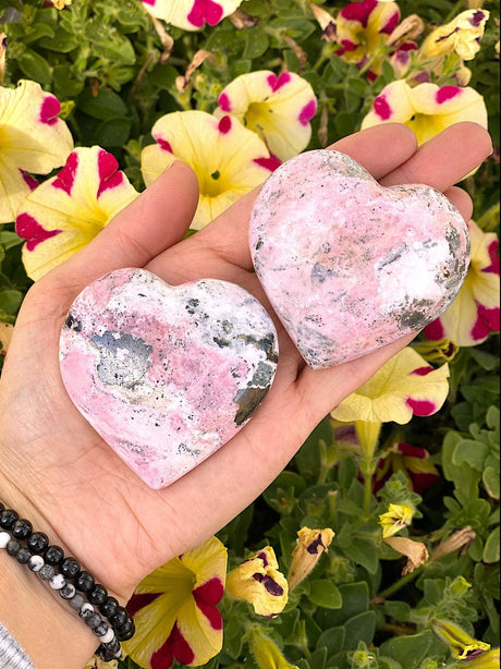 Rhodonite heart-shaped crystal