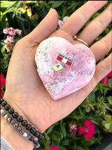 Polished Rhodonite heart puffy