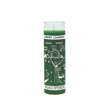 Road Opener (Abre Camino) Candle- Green: To Open Your Pathway To Success & Clear Away Obstacles 