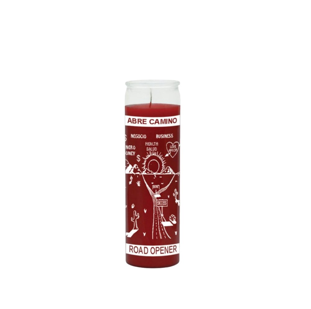 Road Opener (Abre Camino) Candle- Red: To Open Your Pathway To Success & Clear Away Obstacles - Shop Cosmic Healing