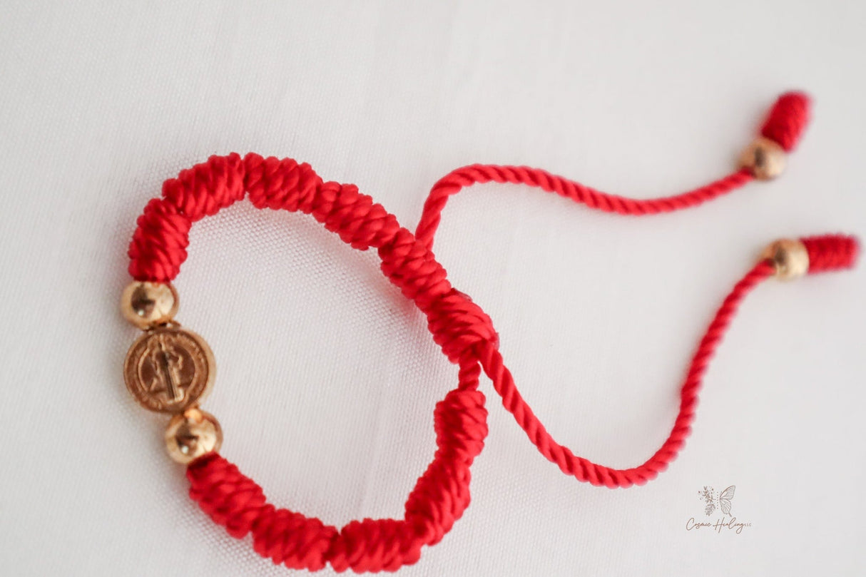 Saint Benedict Knotted Bracelet- Colombian Thread - Shop Cosmic Healing