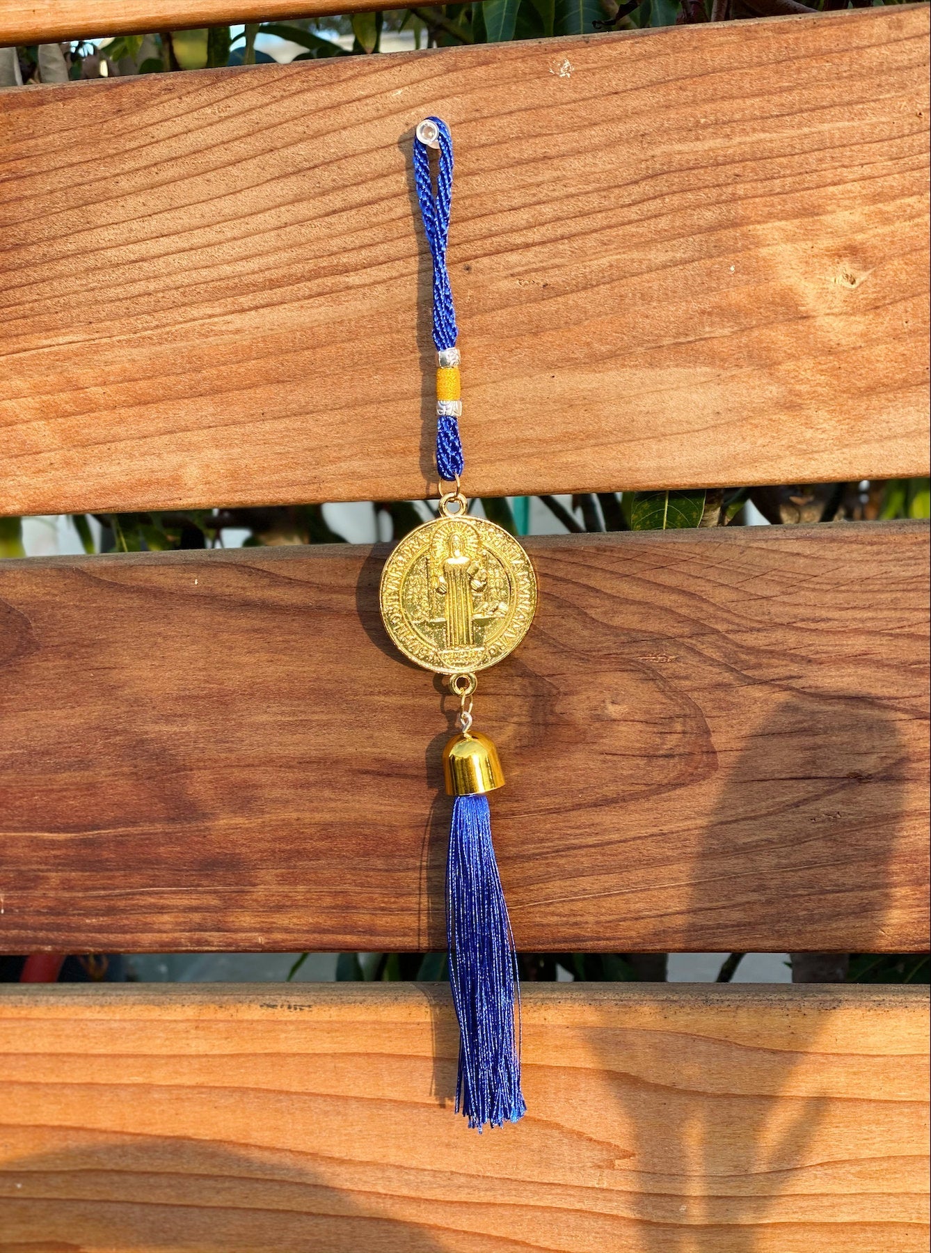 Saint Benedict Medal with Tassel For Auto Rearview Mirror or Home Protection - Shop Cosmic Healing