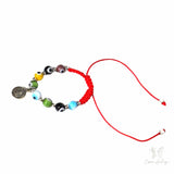 Saint Benedict Multicolor Evil Eye Adjustable Bracelet- Children's - Shop Cosmic Healing