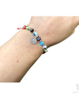 Saint Benedict Multicolor Evil Eye Adjustable Bracelet- Children's - Shop Cosmic Healing