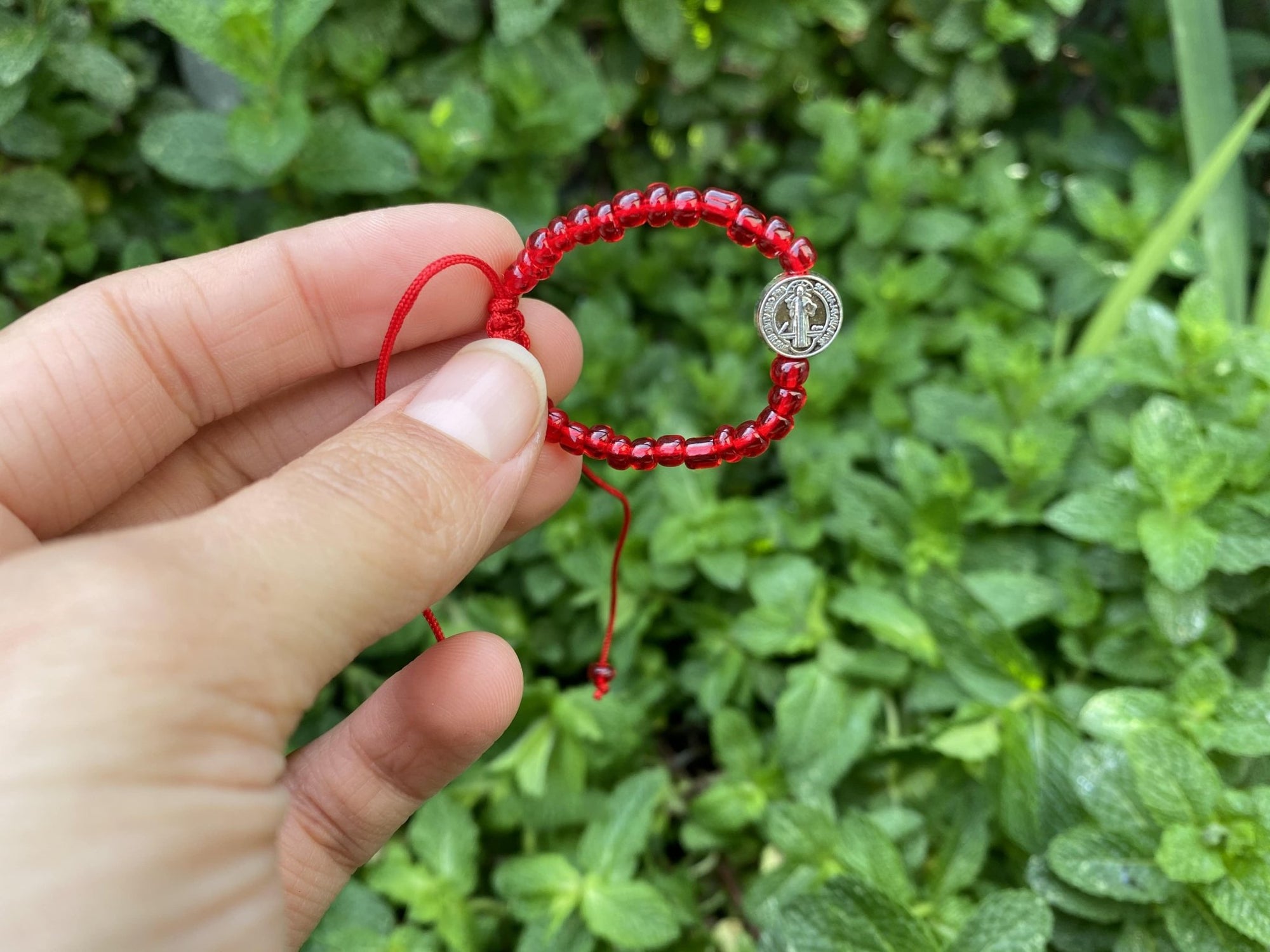 Saint Benedict Red Bead Bracelet- Children's - Shop Cosmic Healing