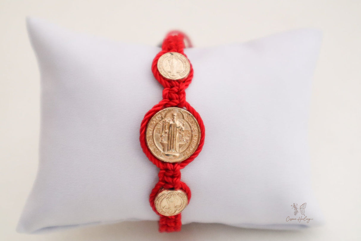 Saint Benedict Triple Medal Protection Bracelet - Shop Cosmic Healing