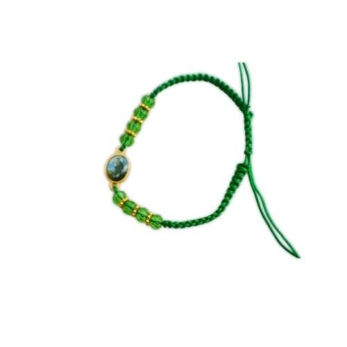 Saint Jude Green Beaded Nylon Cord Bracelet - Children's - Shop Cosmic Healing