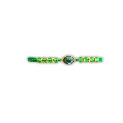 Saint Jude Green Beaded Nylon Cord Bracelet - Children's - Shop Cosmic Healing