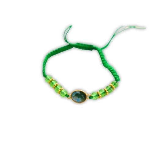 Saint Jude Green Beaded Nylon Cord Bracelet - Children's - Shop Cosmic Healing