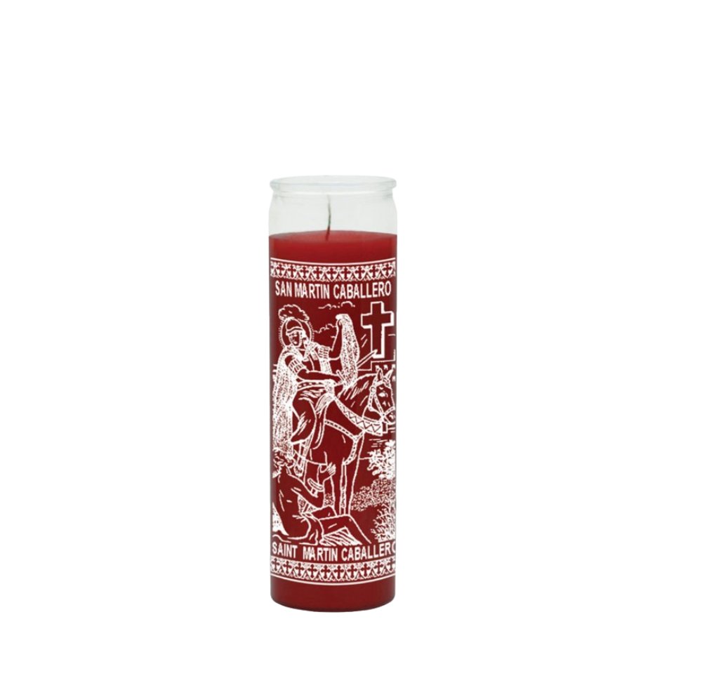 Saint Martin (San Martin Caballero) Red Candle to help protect and intersect with your business - Shop Cosmic Healing