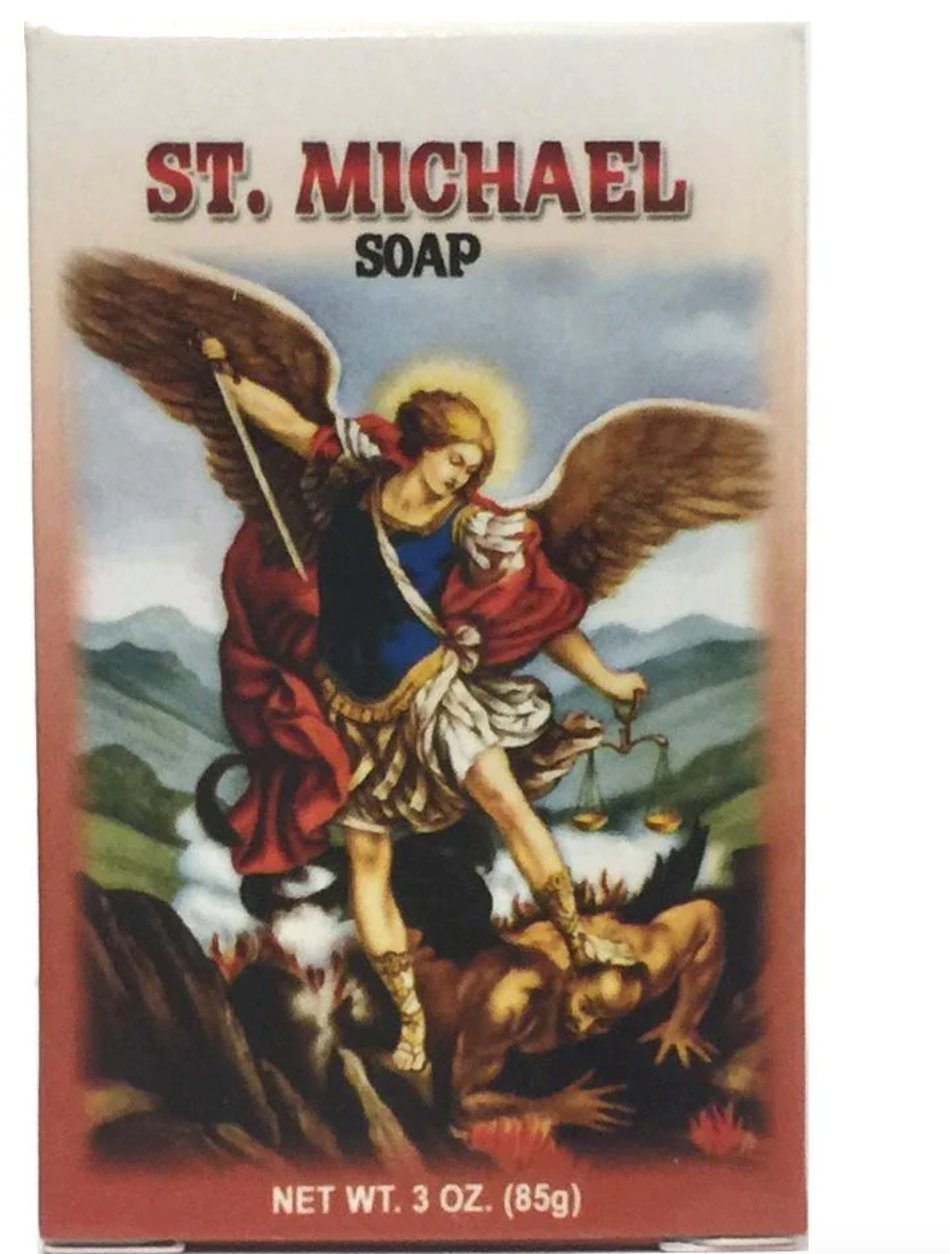 Saint Michael (San Miguel) Soap Bar 3oz for Protection, Spiritual Cleansing Bath, Negativity Cleanse - Shop Cosmic Healing