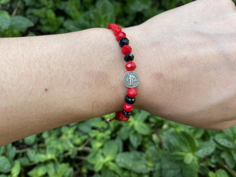 San Benito Red & Black Beaded Bracelet - Shop Cosmic Healing