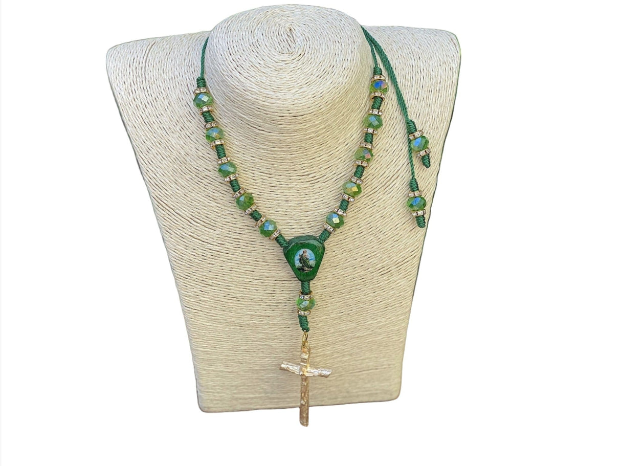 San Judas Green Knot Rosary