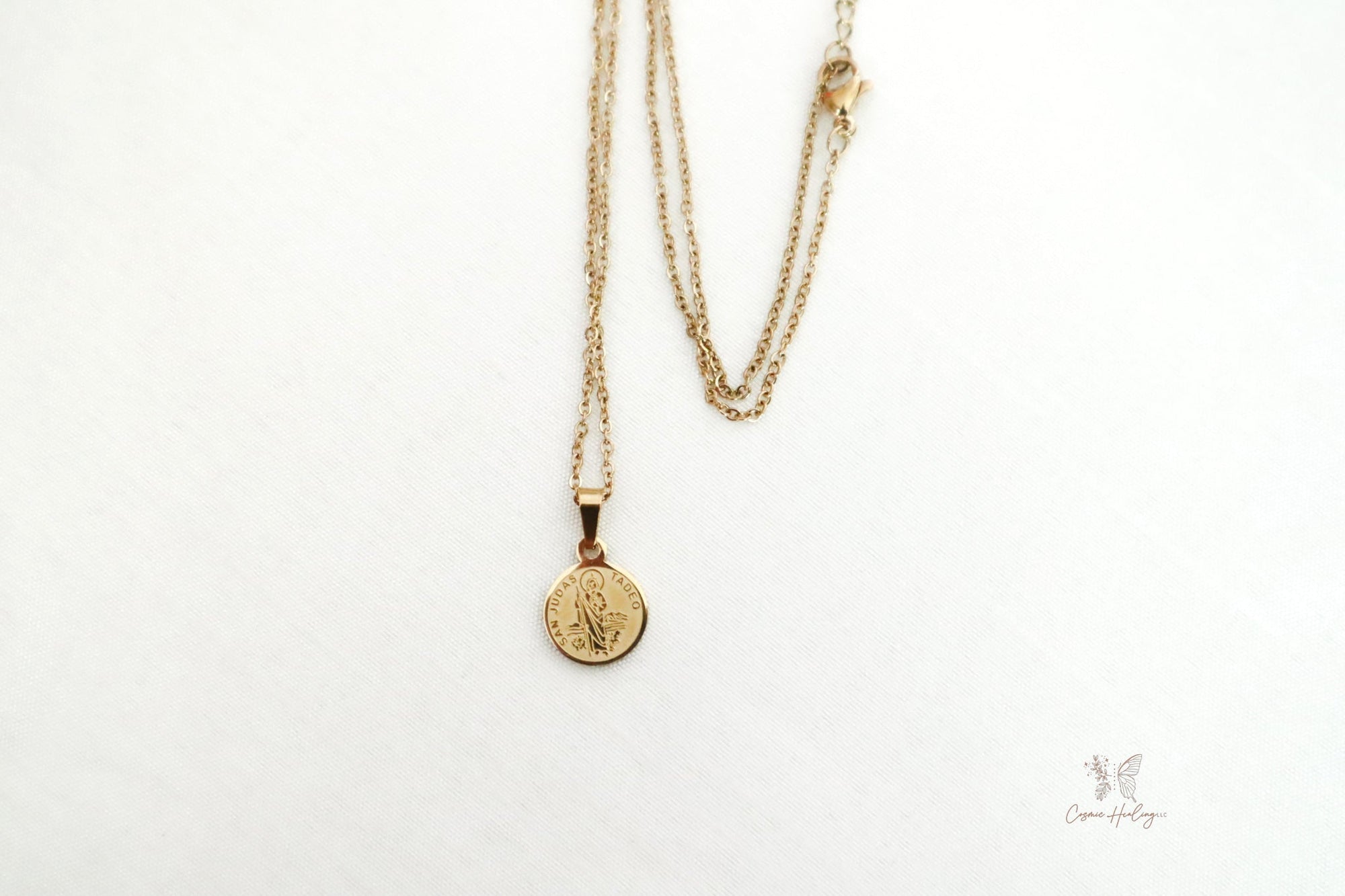 San Judas Tadeo Good Fortune Necklace (Gold) - Shop Cosmic Healing