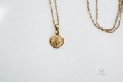 Dainty Saint Jude Medal Necklace Gold Plated 