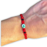 San Judas Tadeo Red & Black Beaded Bracelet - Children's - Shop Cosmic Healing