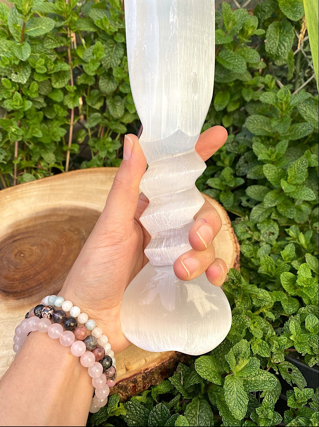 Selenite Dagger with Heart Shaped Handle 14.5" - Shop Cosmic Healing