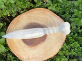 Selenite Dagger with Heart Shaped Handle 14.5" - Shop Cosmic Healing