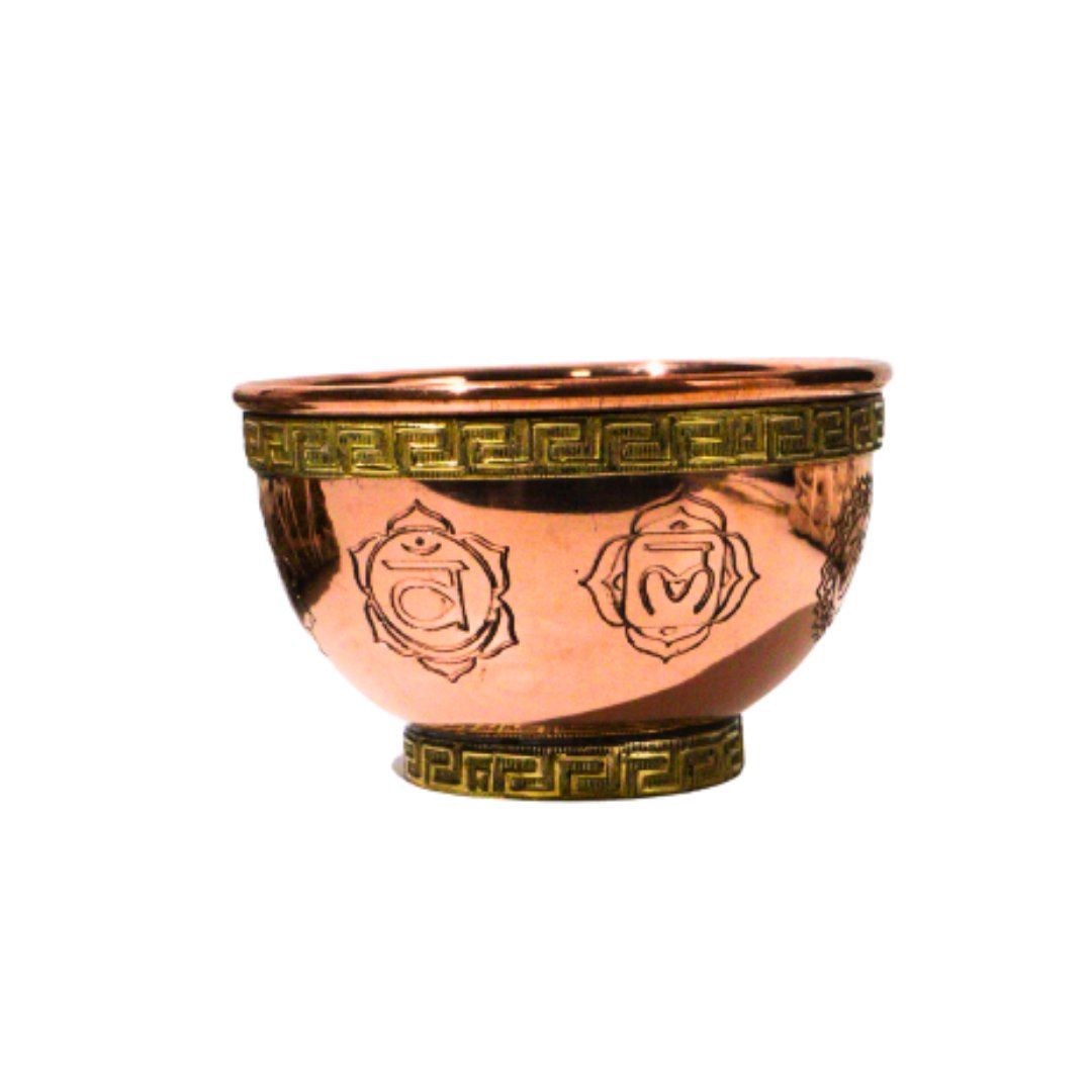 Seven Chakra Copper Offering Bowl 3"D - Shop Cosmic Healing
