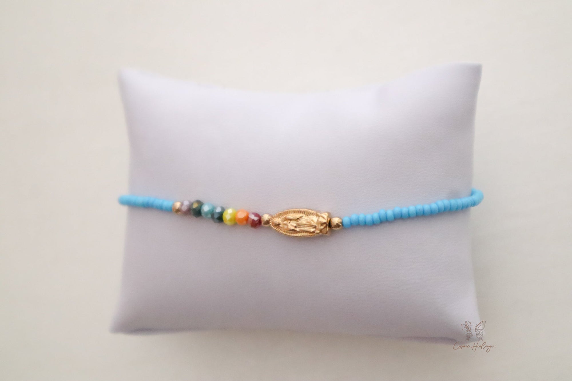 Seven Chakra Guadalupe Dainty Thread Bracelet-Blue - Shop Cosmic Healing