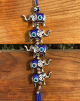 Silver Hanging Lucky Elephant with Turkish Blue Evil - Shop Cosmic Healing