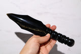 Spiral Handle Obsidian Dagger 9" - Shop Cosmic Healing