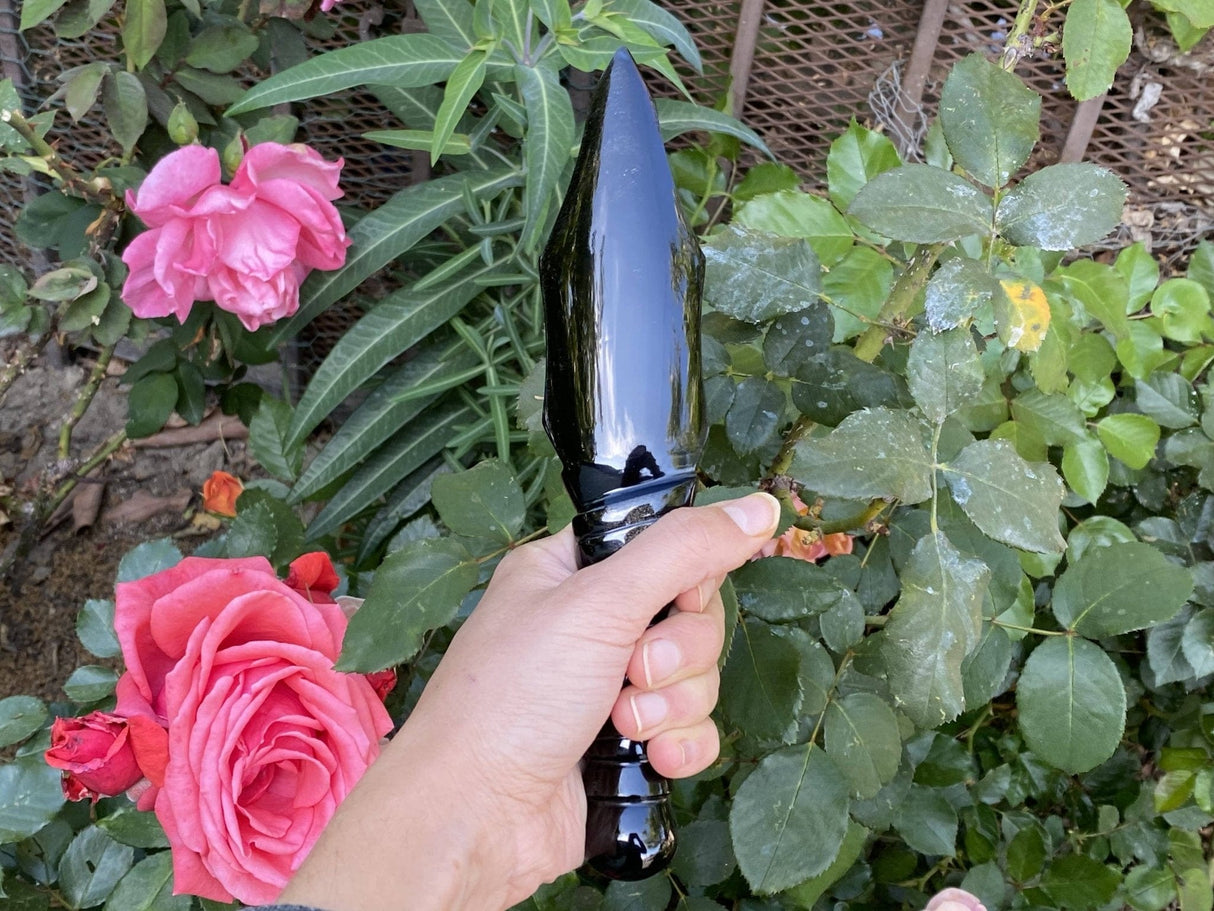 Spiral Handle Obsidian Dagger 9" - Shop Cosmic Healing