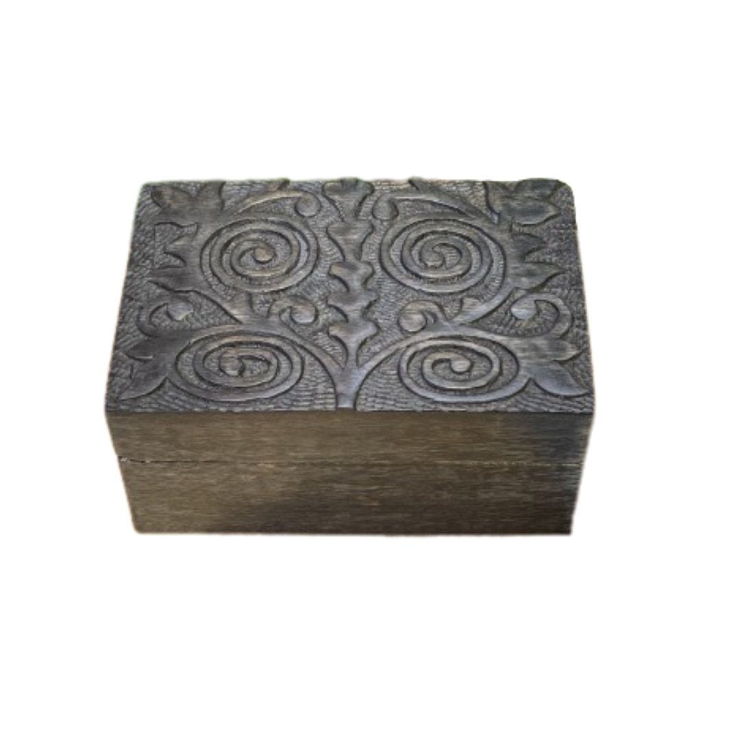Spiral Tree of Life Wooden Box 4"x6" to store tarot cards, crystals, runes, sage etc - Shop Cosmic Healing