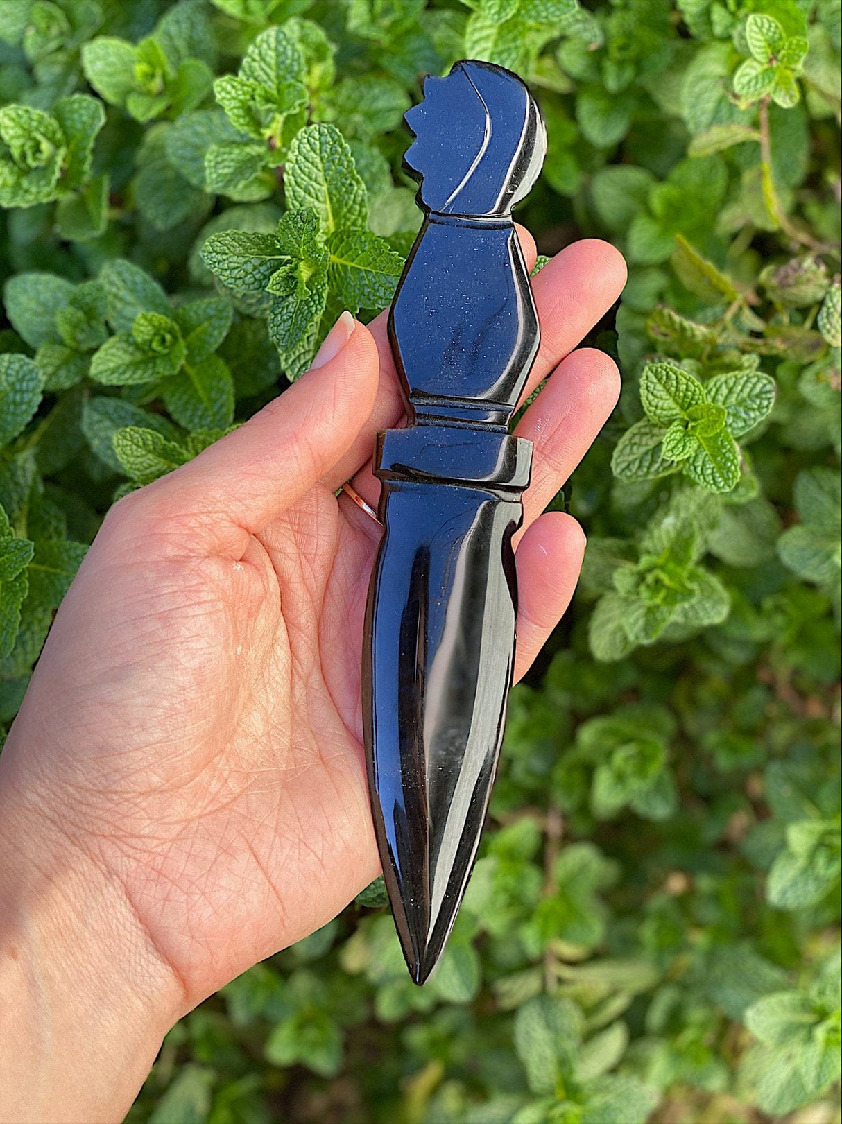 Sun & Moon Handle Obsidian Dagger - Shop Cosmic Healing