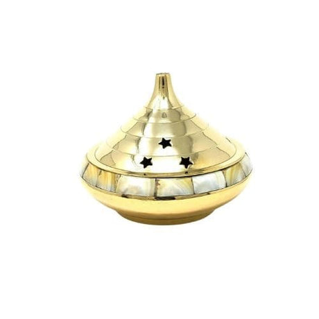 Temple Burner w/ Mother of Pearl 4"D for resin incense - Shop Cosmic Healing