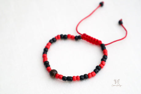 Tiger's Eye Red & Black Bead Bracelet - Shop Cosmic Healing