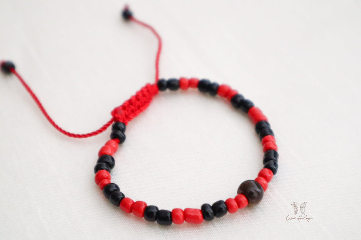 Tiger's Eye Red & Black Bead Bracelet - Shop Cosmic Healing