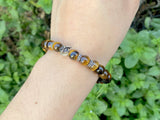 Tiger's Eye with Silver Plated Owl Bracelet - Shop Cosmic Healing