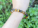 Tiger's Eye with Silver Plated Owl Bracelet - Shop Cosmic Healing