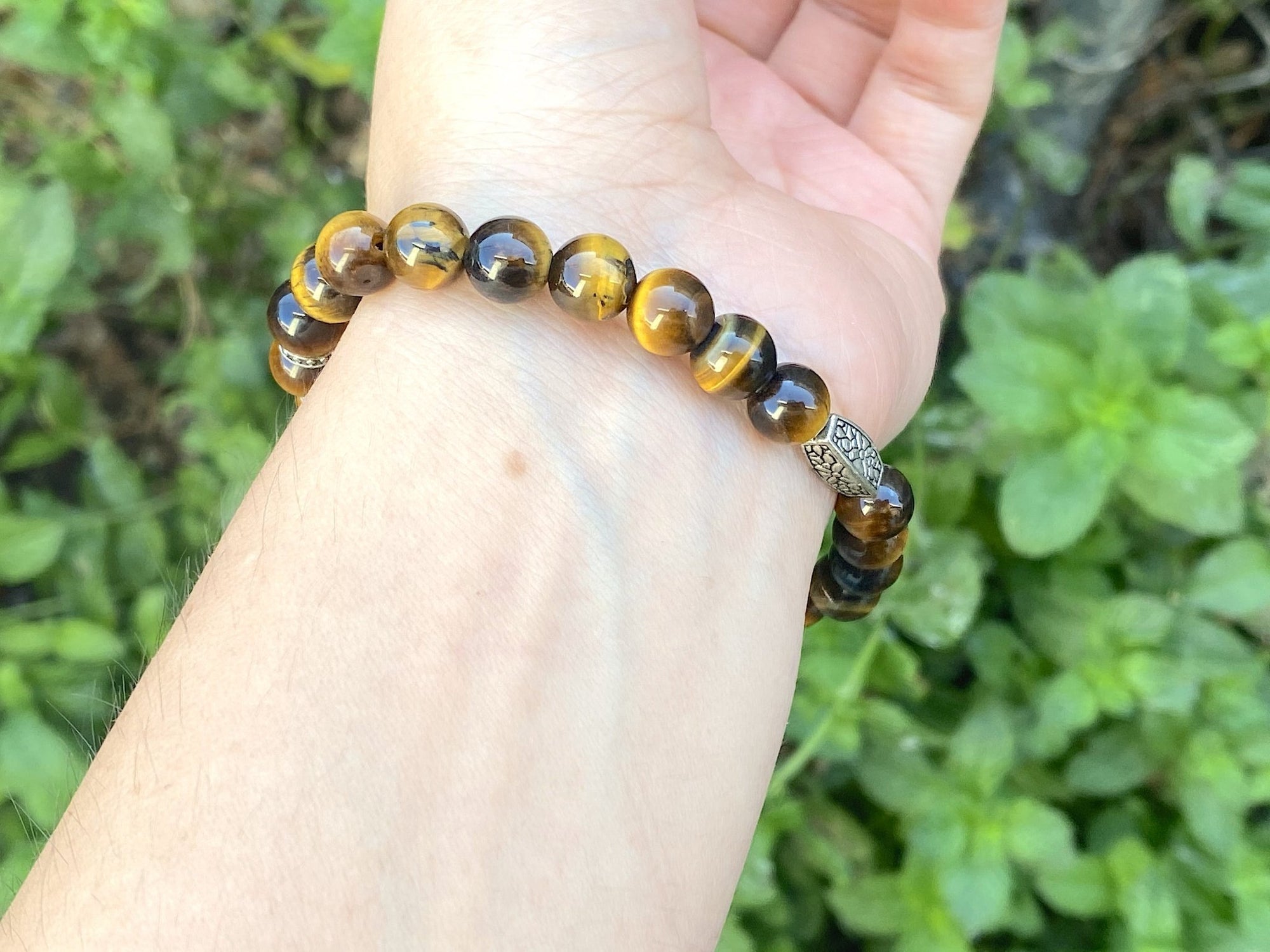 Tiger's Eye with Silver Plated Owl Bracelet - Shop Cosmic Healing