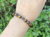 Tiger's Eye with Silver Plated Owl Bracelet - Shop Cosmic Healing