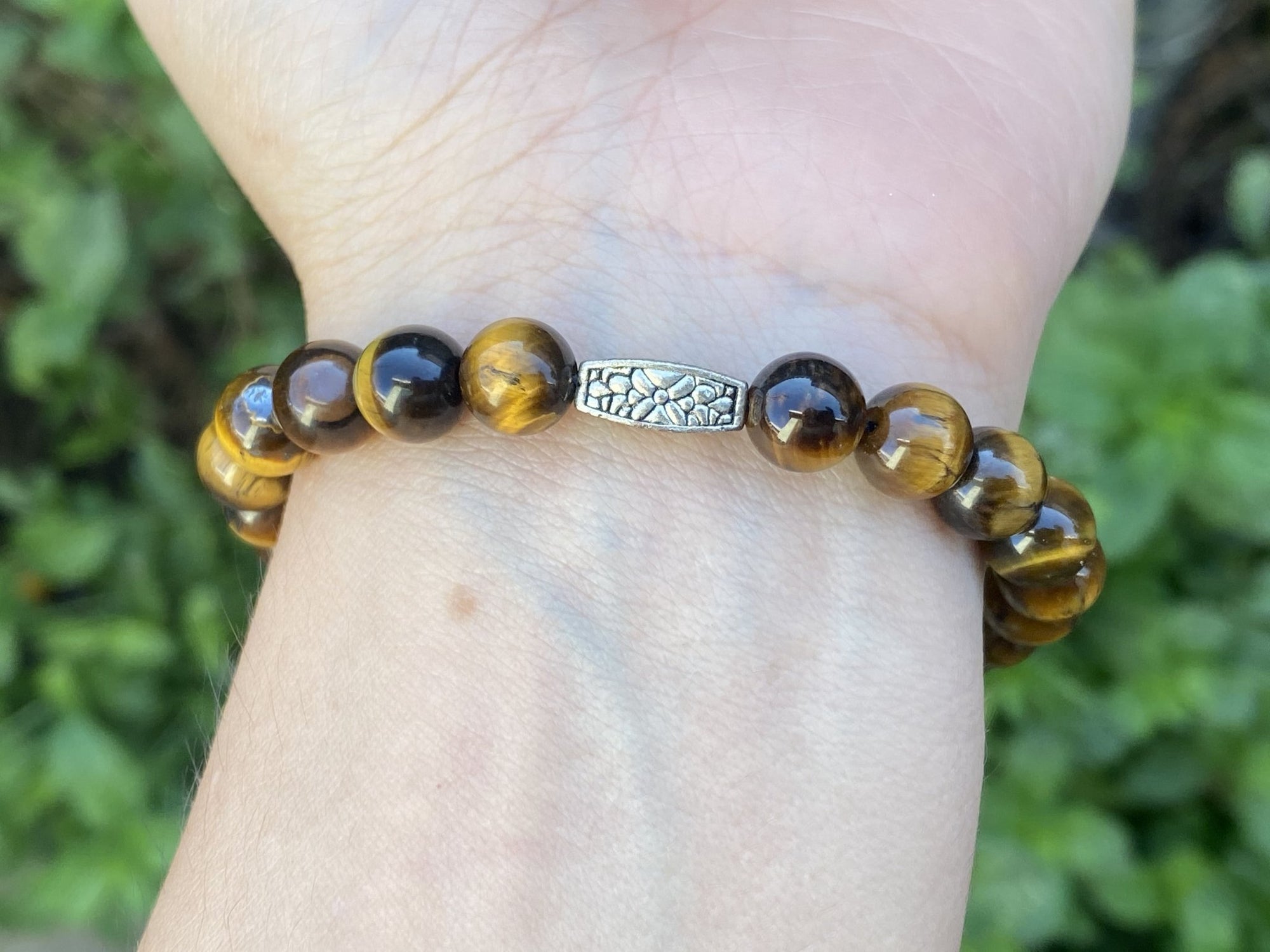 Tiger's Eye with Silver Plated Owl Bracelet - Shop Cosmic Healing