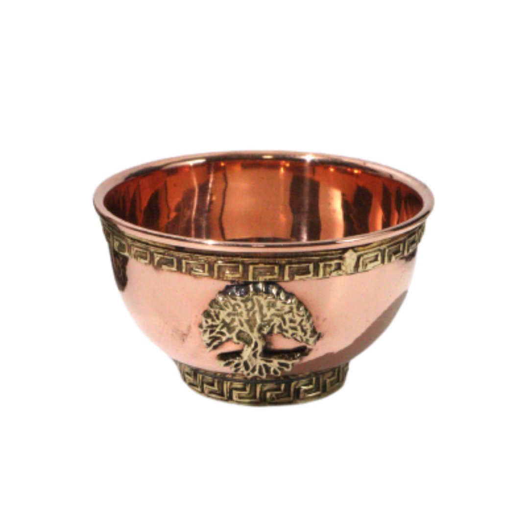 Tree of Life Copper Offering Bowl 3"D - Shop Cosmic Healing