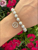 Tree of Life Pearl Bracelet with Rhinestones - Shop Cosmic Healing