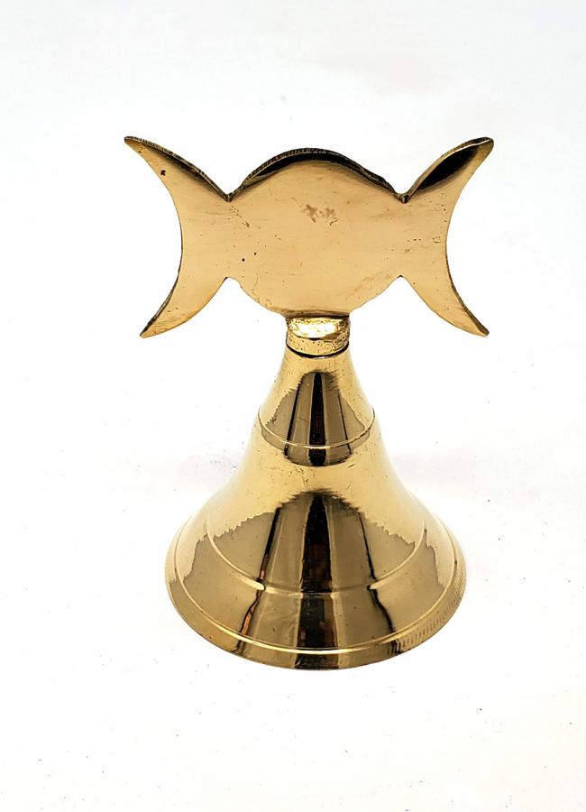 Triple Moon Brass Bell 4" - Shop Cosmic Healing