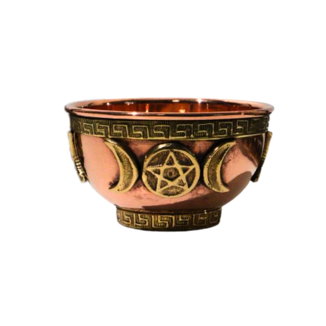 Triple Moon Copper Offering Bowl 3"D - Shop Cosmic Healing