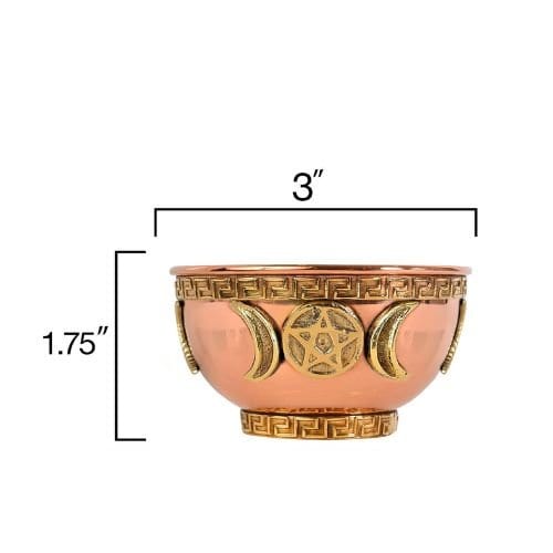 Triple Moon Copper Offering Bowl 3"D (Cuenco Ritual de Triple Luna) - Shop Cosmic Healing