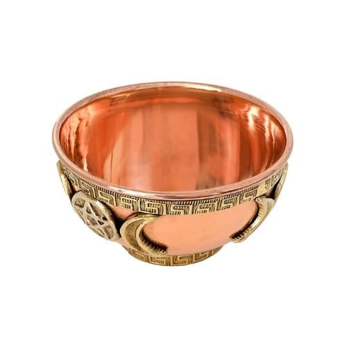 Assorted Designs Copper Offering Bowl 3"D