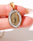 Virgen de Guadalupe Cubic Zirconia Pendant Necklace - Shop Cosmic Healing