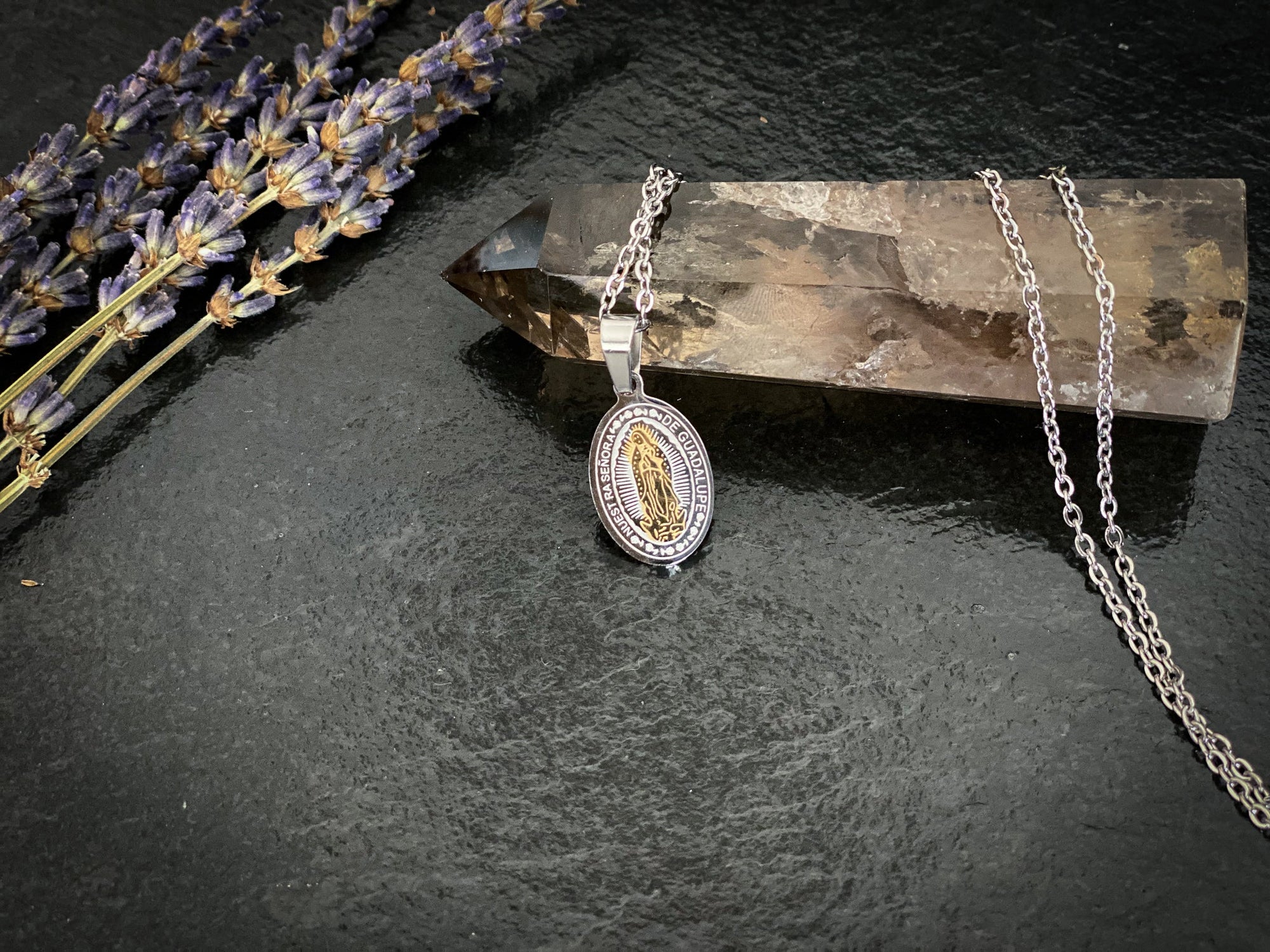 Virgen de Guadalupe Reversible Necklace - Shop Cosmic Healing