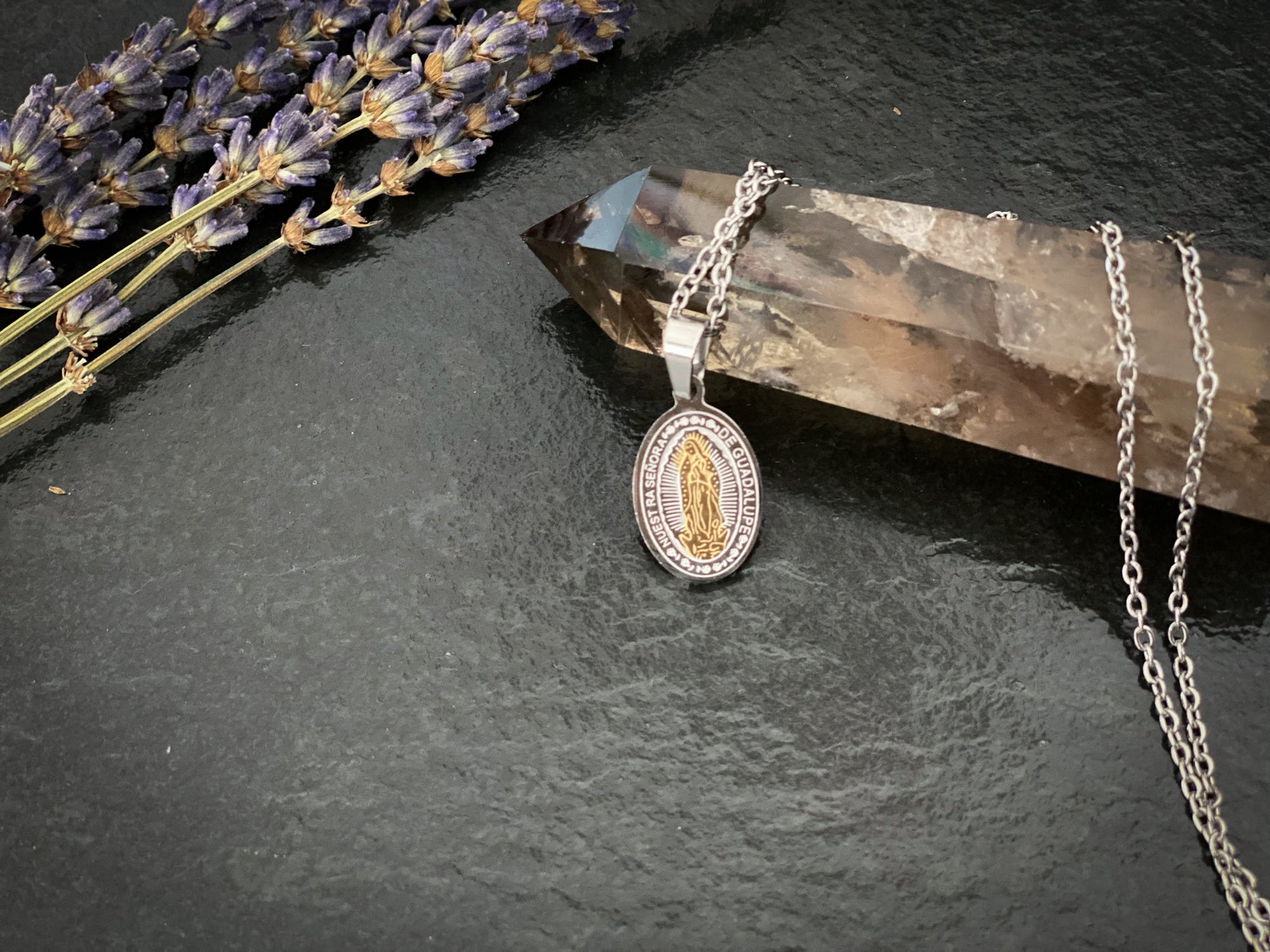 Virgen de Guadalupe Reversible Necklace - Shop Cosmic Healing