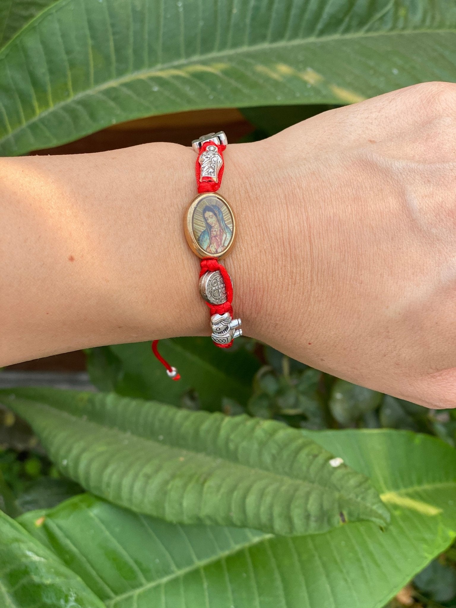 Virgen De Guadalupe Woven Red Thread Bracelet - Shop Cosmic Healing