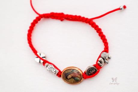 Virgen De Guadalupe Woven Red Thread Bracelet - Shop Cosmic Healing