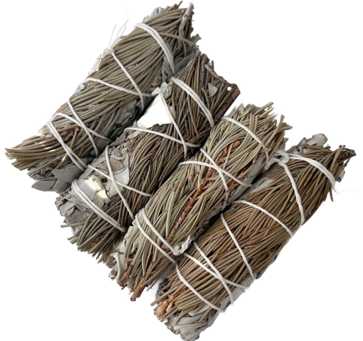 White Sage & Pine 4" for cleansing, protection, prosperity and good health - Shop Cosmic Healing
