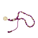 Wine & Gold Saint Benedict Knotted Rope Bracelet - Shop Cosmic Healing